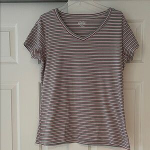 Nonle Outfitters Multicolor Striped V-Neck Tee Size XL